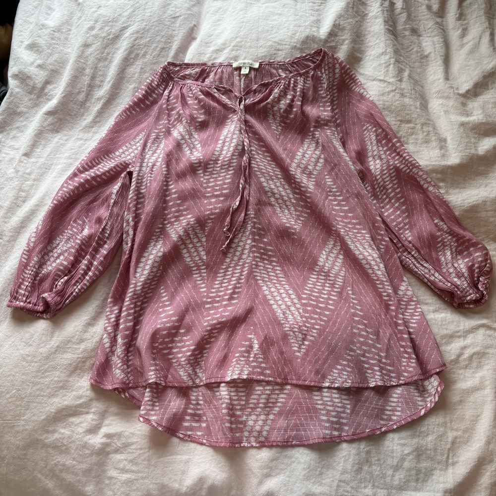 Elegant Pink Women's Blouse with Pattern